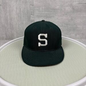 Vintage Michigan State‎ Hat Cap Fitted 7 3/8 Green Pro Line Big Logo MSU Sparty